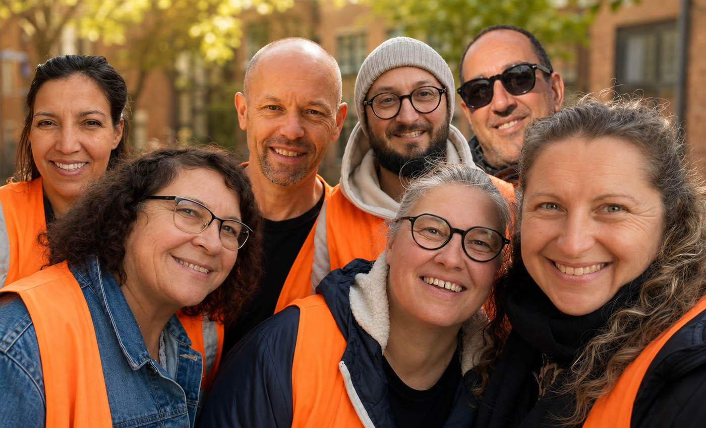 Bénévoles de l'association ALEDS réunis autour d'une action solidaire